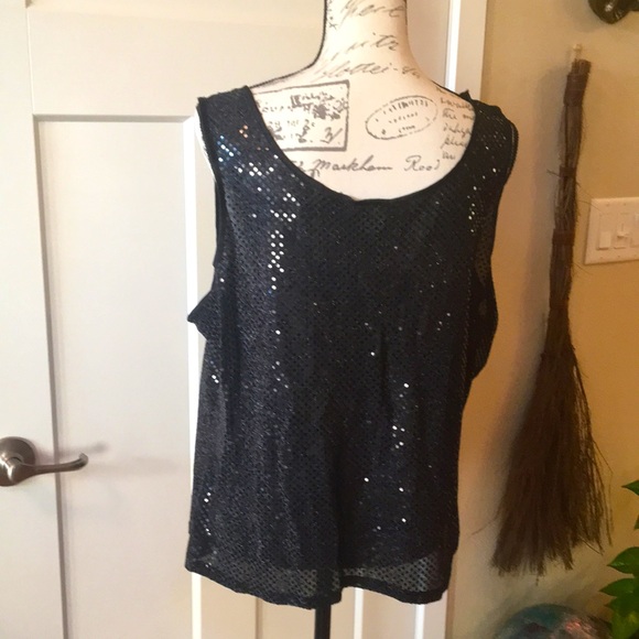 Black sequin dress top - Picture 2 of 4